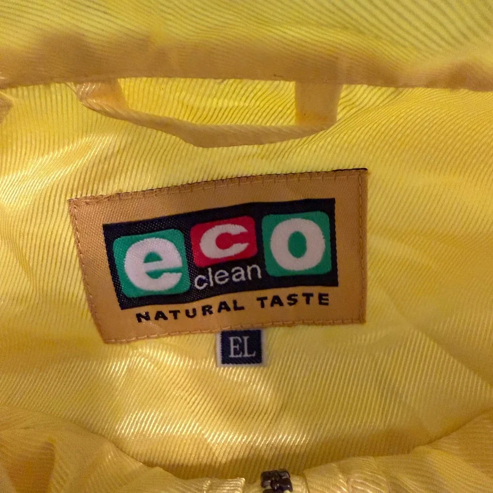 Eco Clean Natural Taste Yellow Windbreaker Jacket Japanese Kanji Graphic XL